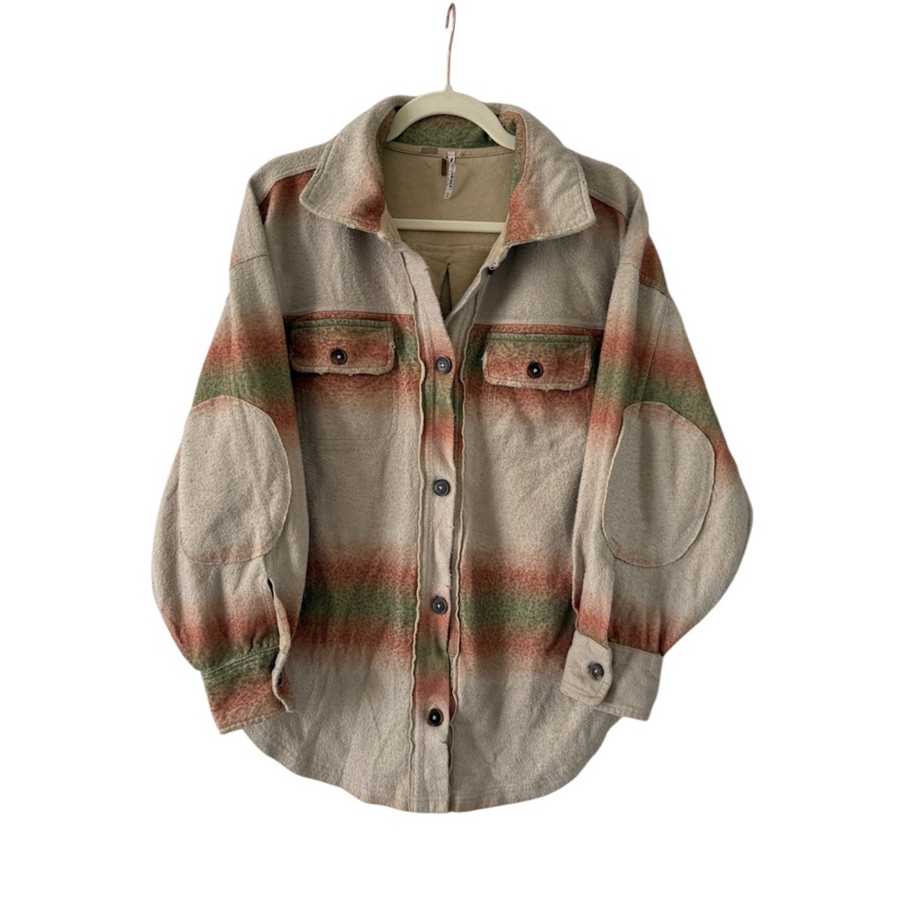 Free People Printed Ruby Distressed Jacket in Mar… - image 2